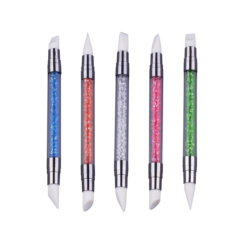Crystal Diamond 5-Piece Double-Ended Silicone Dotting and Embossing Pen Set
