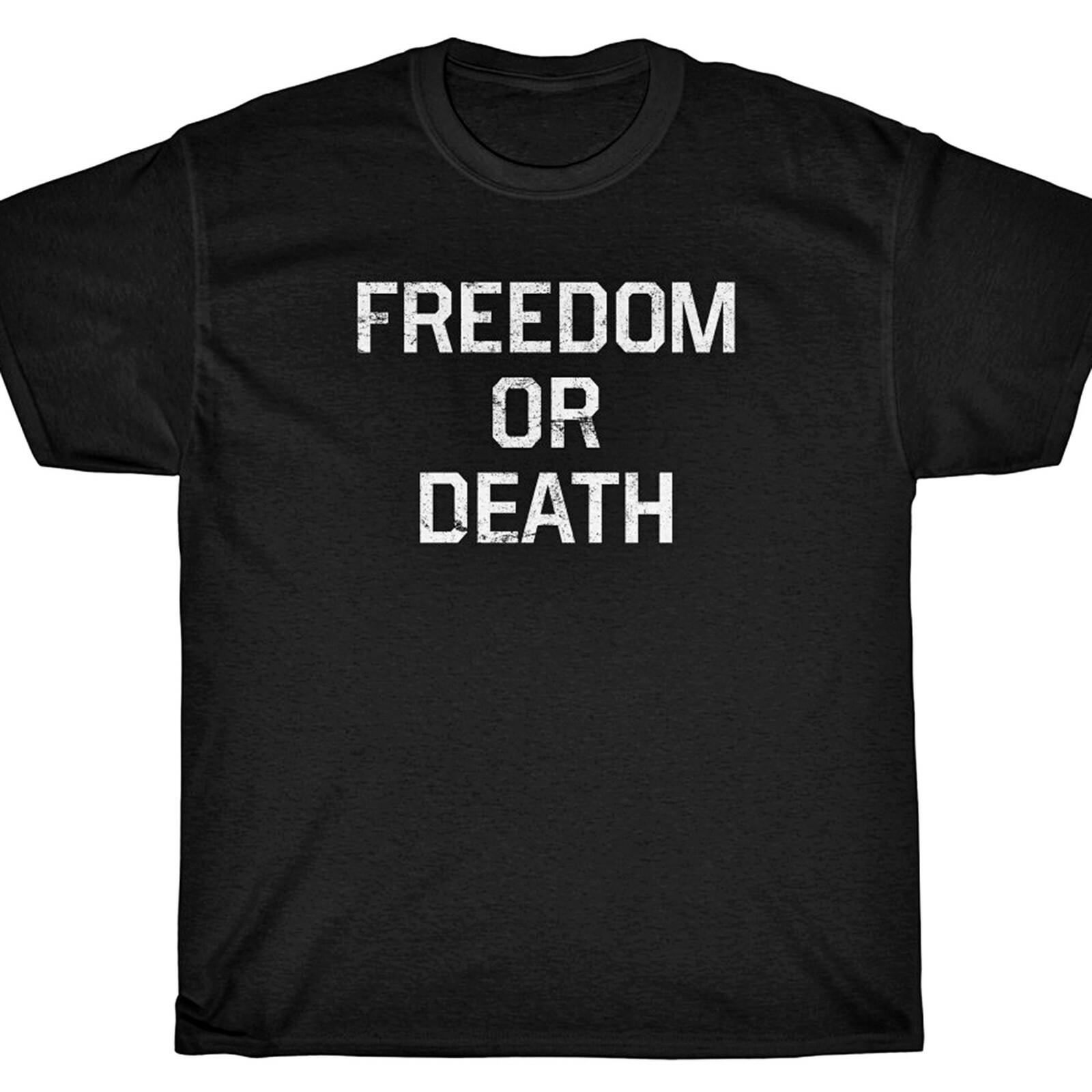 FREEDOM OR DEATH Vintage Look T-Shirt libertarian guns XL