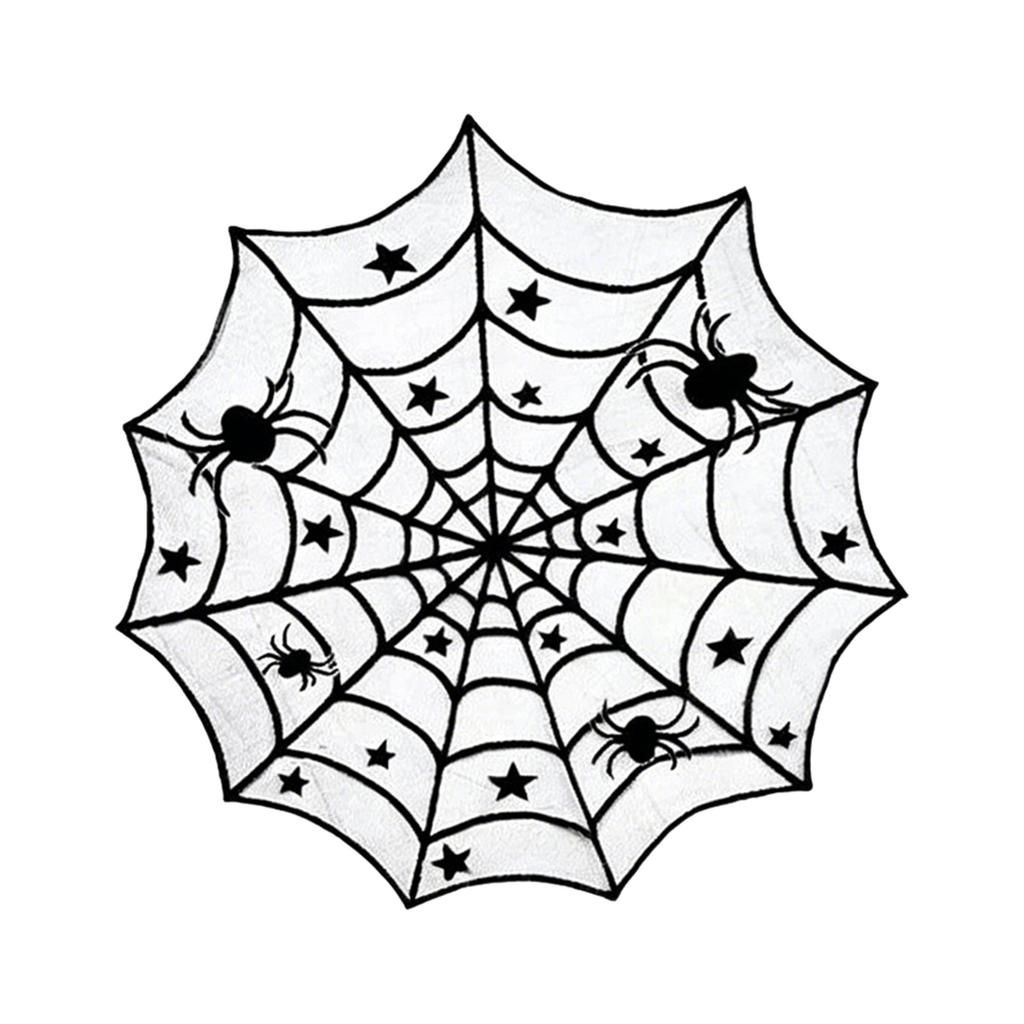 Halloween Black Lace Placemats for Dining Table Party Decorations