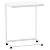  Side Table On Wheels, White, 55x35x70 Cm