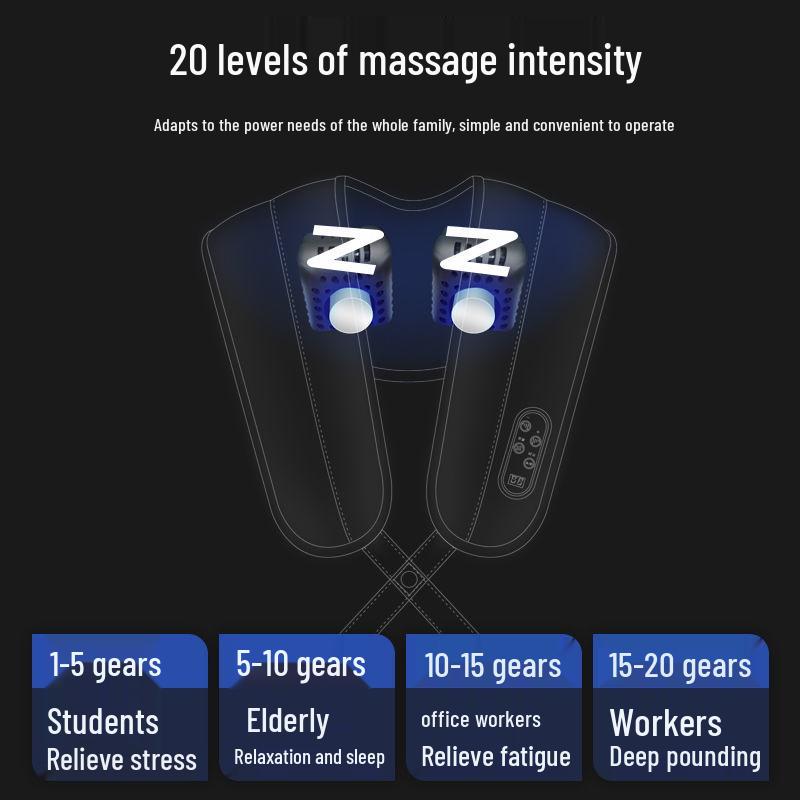 Multi-Functional Neck & Shoulder Percussion Massager for Back, Waist & Cervical Vertebra Tapping
