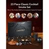 23Pcs Whiskey Smoker Kit with Torch-12 Wood Chips, Ice Ball Mold, Cocktail Smoker Infuser Kit, Old Fashioned Drink Smoker Kit, Birthday Bourbon