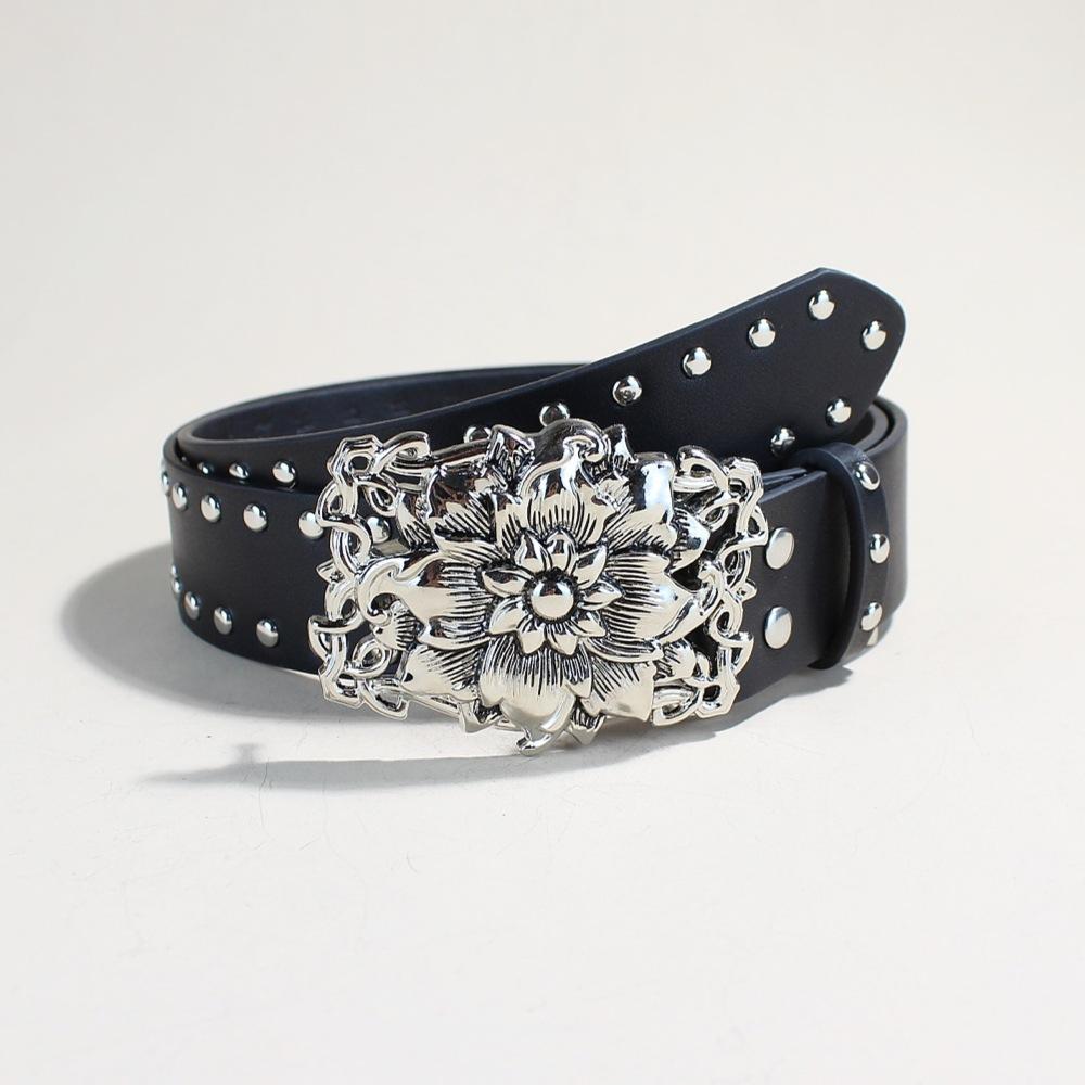 Willow Nails Punk Style Wide Belt Personalized Women'S Jeans Universal Belt