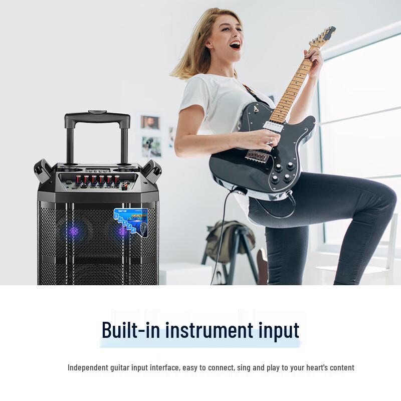 SAST SA-162 12-inch Portable Outdoor KTV Trolley Speaker CN plug (adapter included)