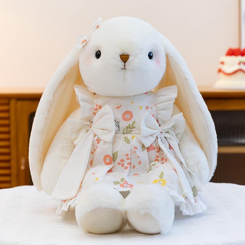 Plush Bunny Doll With Short Pile Fabric For Kids And Teens Gift