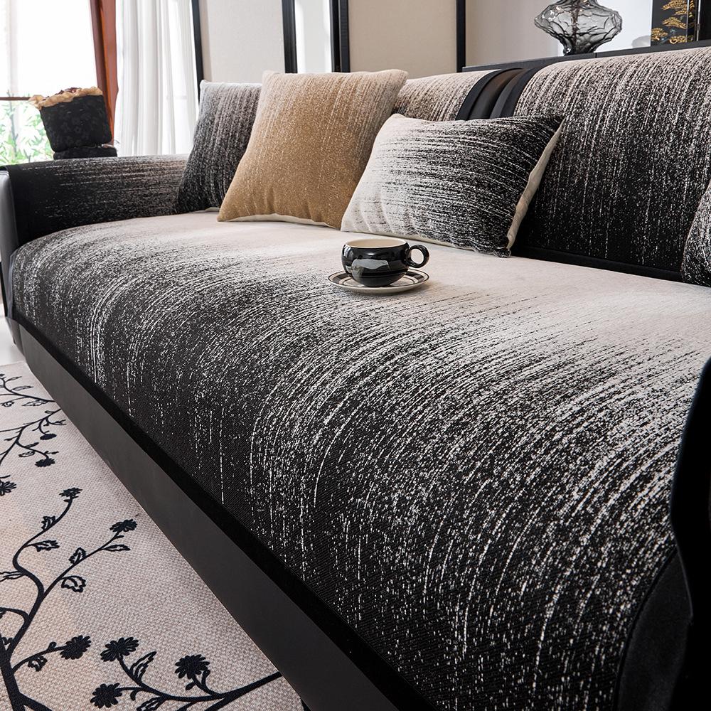 

Sofa Cushion Universal In All Seasons New Light Luxury High-End Non-Slip Seat Cushion Living Room French Skin-Friendly Backrest Cover 70*70cm чёрный
