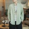 Men’s Chinese Style Long-Sleeve Linen Tang Suit Shirt and Jacket