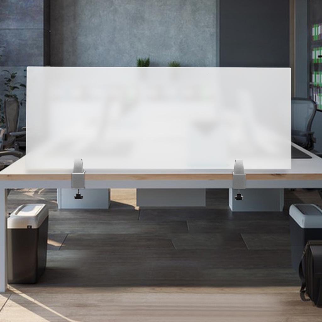 Acrylic Frosted Office Partition - Single Panel, Modern Desk Divider, Clear Privacy Screen for Workspace, Clamp-On Desktop Panel