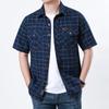 Zomer Mannen Kort Ruitjes Shirt Mannen Casual Ademend Cargo Shirt Buiten Kamperen Wandelen Safari Werk Tactisch Shirt Top Mannelijk