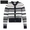 BD.6 Black Soft Wool Stripe Cardigan Tops S multicolorUsed