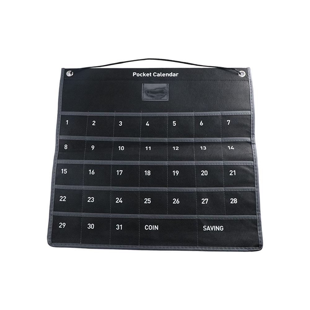 1Pcs Hanging Wall Mounted Numbered Chart Holder Storage Bag With Pockets Calendar Bag