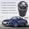 Leather 5/6-Speed Gear Shift Knob for MAZDA 3 BK BL 5 CR CW 6 II GH CX-7 ER MX-5 NC III 23 MT Leather Shifter Lever Arm Headball