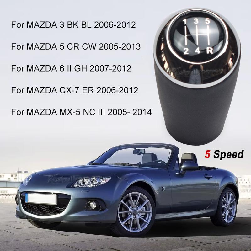 Leather 5/6-Speed Gear Shift Knob for MAZDA 3 BK BL 5 CR CW 6 II GH CX-7 ER MX-5 NC III 23 MT Leather Shifter Lever Arm Headball