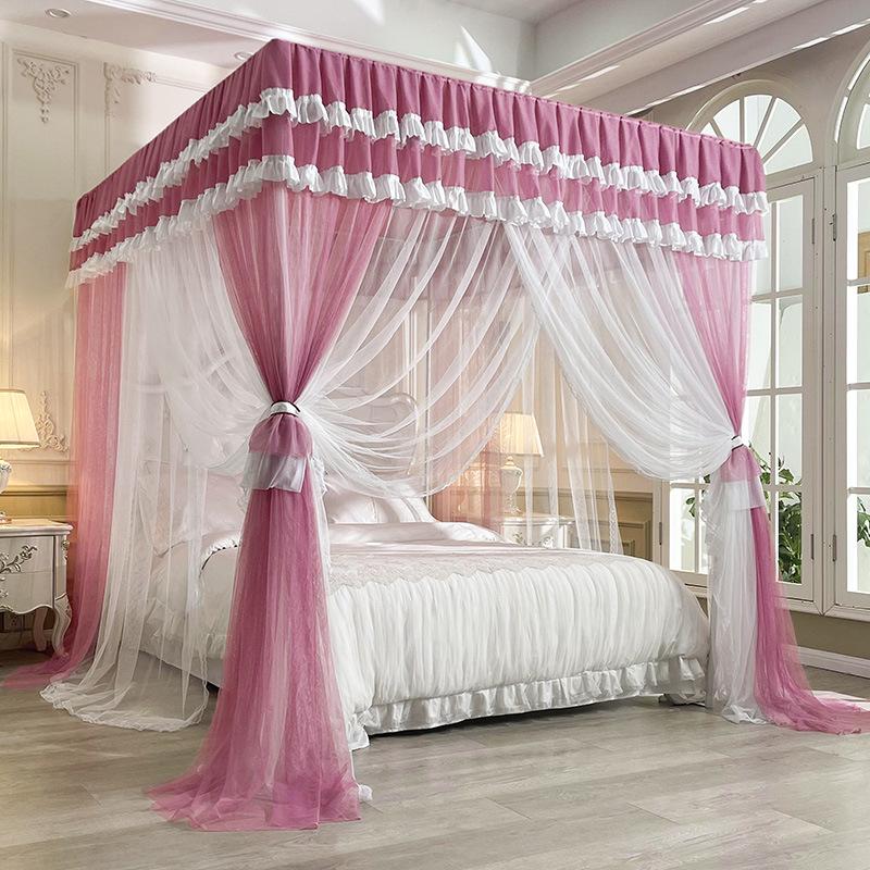 2024 Floor-Standing Double-Layer Palace Style Blackout Princess Mosquito Net with Three Doors