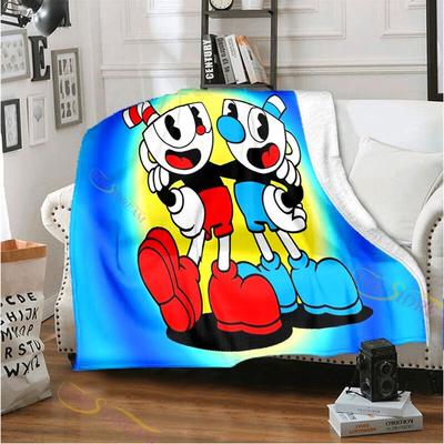 Herna Cuphead a Mugman vzor Flanelová deka Útulná deka na postel Lehká měkká deka Pohovka Deka pro všechna roční období