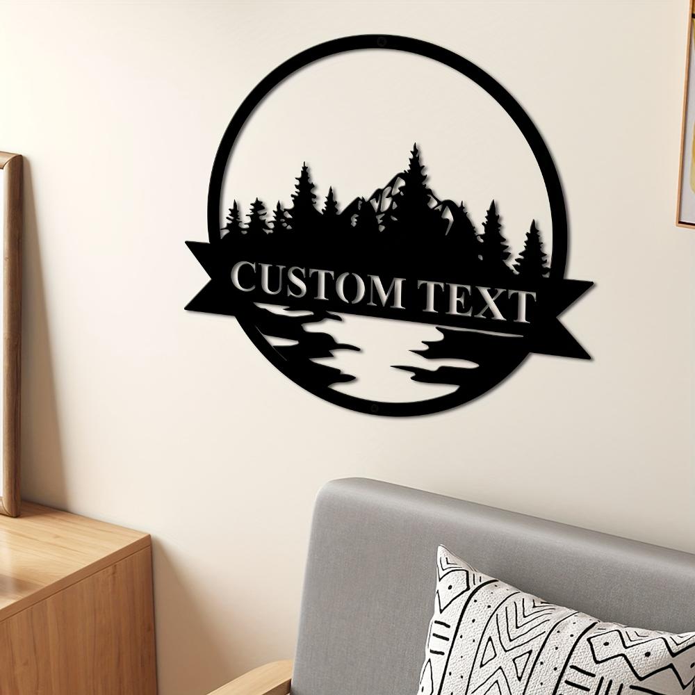 1pc Custom Derek Home Metal Wall Art Rustic Mountain Tree Silhouette Cabin Lodge Balcony Thanksgiving Gift Outdoor