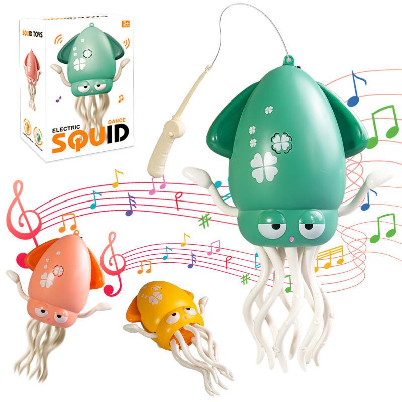 2025 Kids Electric Crawling Octopus Toy Plastic Smart Magic Walking Dancing Squid with Light Music New Trending Novelty Gag Toy зелёный