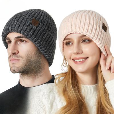 Jednofarebná hrubá pletená čiapka pre mužov a ženy Zimná vonkajšia ochrana uší Teplá vlnená čiapka