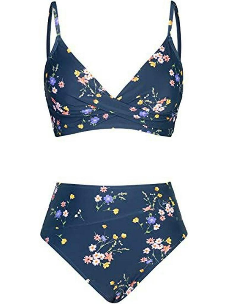 2023 Best-Selling Women's V-Neck High-Waisted Twist Bikini with Adjustable Straps