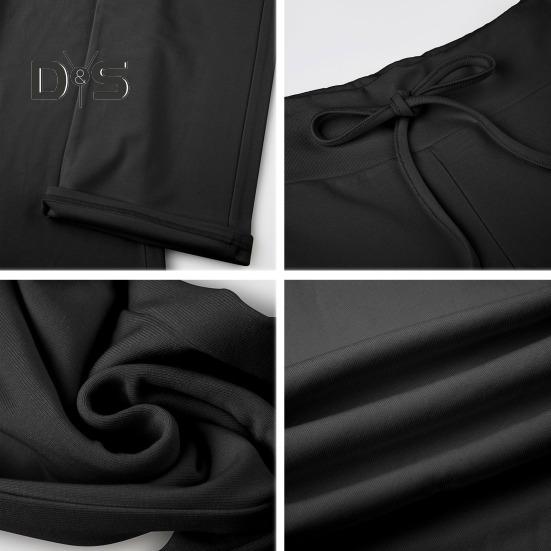 Women Fall Winter Pants Low Waist Butt-lifted Sport Trousers Drawstring Elastic Waist Solid Color Yoga Sweatpants Winter Plush-lined Wide Leg