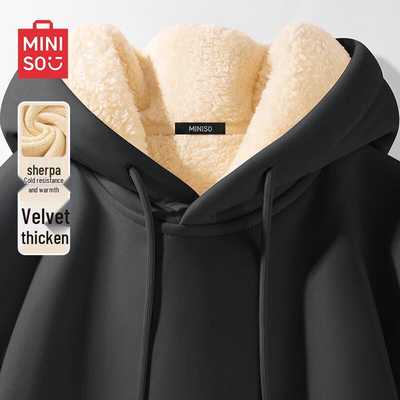 Miniso Men s Plush Lined Winter Pullover Sweatshirt 3XL
