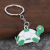 2Pcs Keychain Pendant Metal Chain Design Cartoon Key Ring with Turtle Shape Enamel