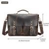 Crazy Horse Leather Business Briefcase High-end Minimalist Mailman Bag Genuine Retro Laptop