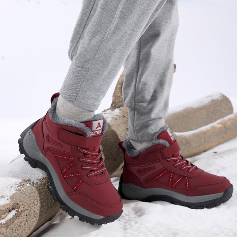 Plush Cotton Shoes Men Women Warm Winter Walking Shoes Anti-slip Outdoor Sneakers for Hiking Trekking Wear-resistant Shoes