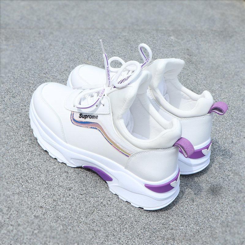 Autumn and Winter Sports Shoes Women's Velvet Cotton Shoes Dad Shoes Female Student Korean Version Versatile Little White Shoes Casual Thick Sole I
