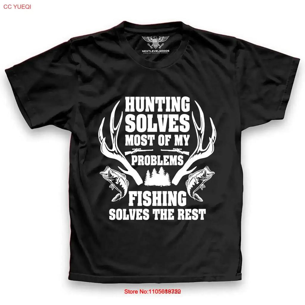 Hunting Solves Most Of My Problems T Shirt Vintage Top For Everyday Wear Soft Versatile Designer Clothes Fashion Stylish