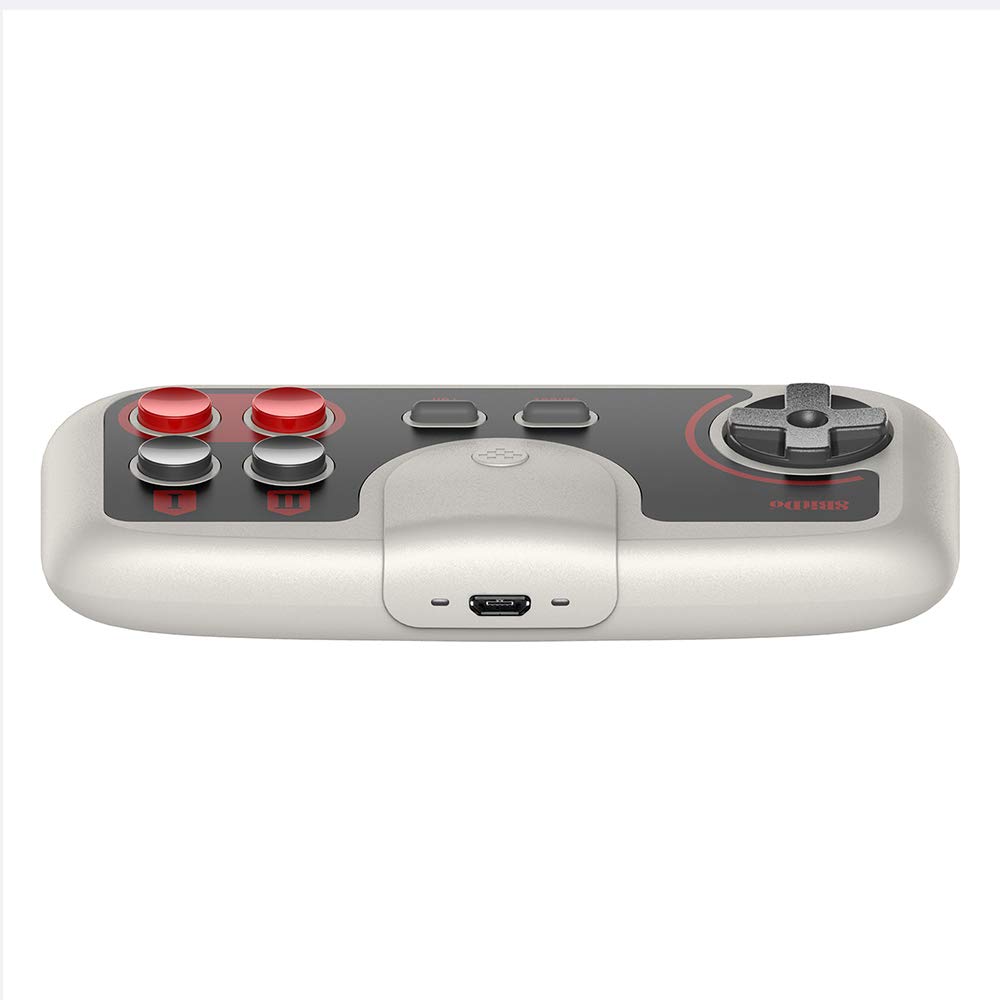 8Bitdo Wireless Gamepad for PC Engine Mini, CoreGrafx Mini, TubroGrafx-16 Mini, and Switch (Light Gray)