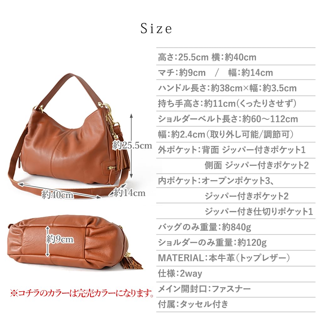 Vita Felice Genuine Cowhide Bag for K2558N [VITAFELICE] 2-way One-Shoulder Women, (Ash Gray)