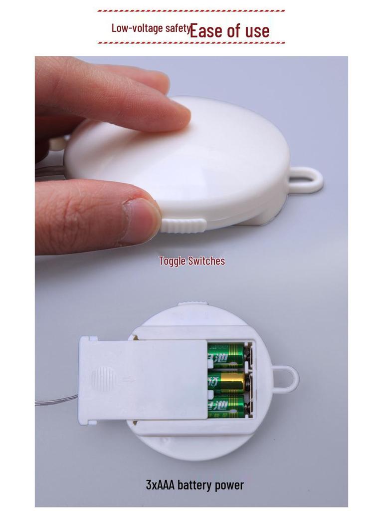 Battery-Operated LED Christmas Luminous Letter String Lights with Suction Cups