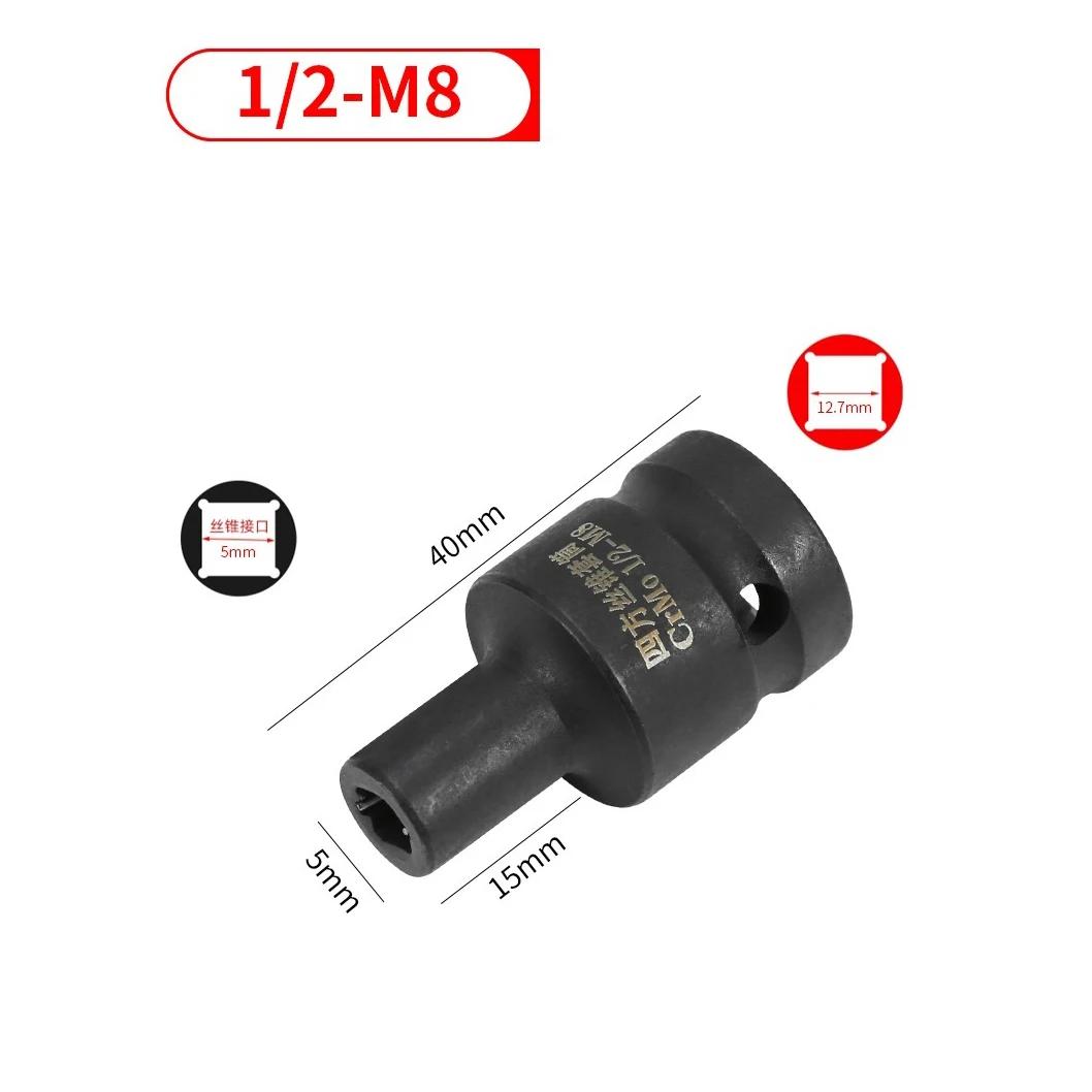 

Double Head Suqare Tap Die Socket Adapter 1/2 Driver Screw Threading Tool For Pneumatic Ratchet Wrench Drill M6-M24 Series Ship Within 24 Hours