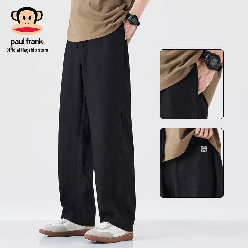 Paul Frank Men s Summer 100% Linen Ice Silk Wide-Leg Casual Pants M