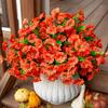 4 Bundles Artificial Flowers Outdoors Fake Flowers Realistic Bonsai Shrub Garden Home Decor Morning Glory Vibrant