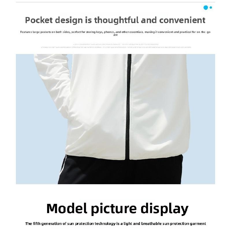 New 2026 Men's Summer Ice Silk Sunscreen Jacket, UV Protection, Outdoor Thin Breathable Lightweight Sunscreen Clothing