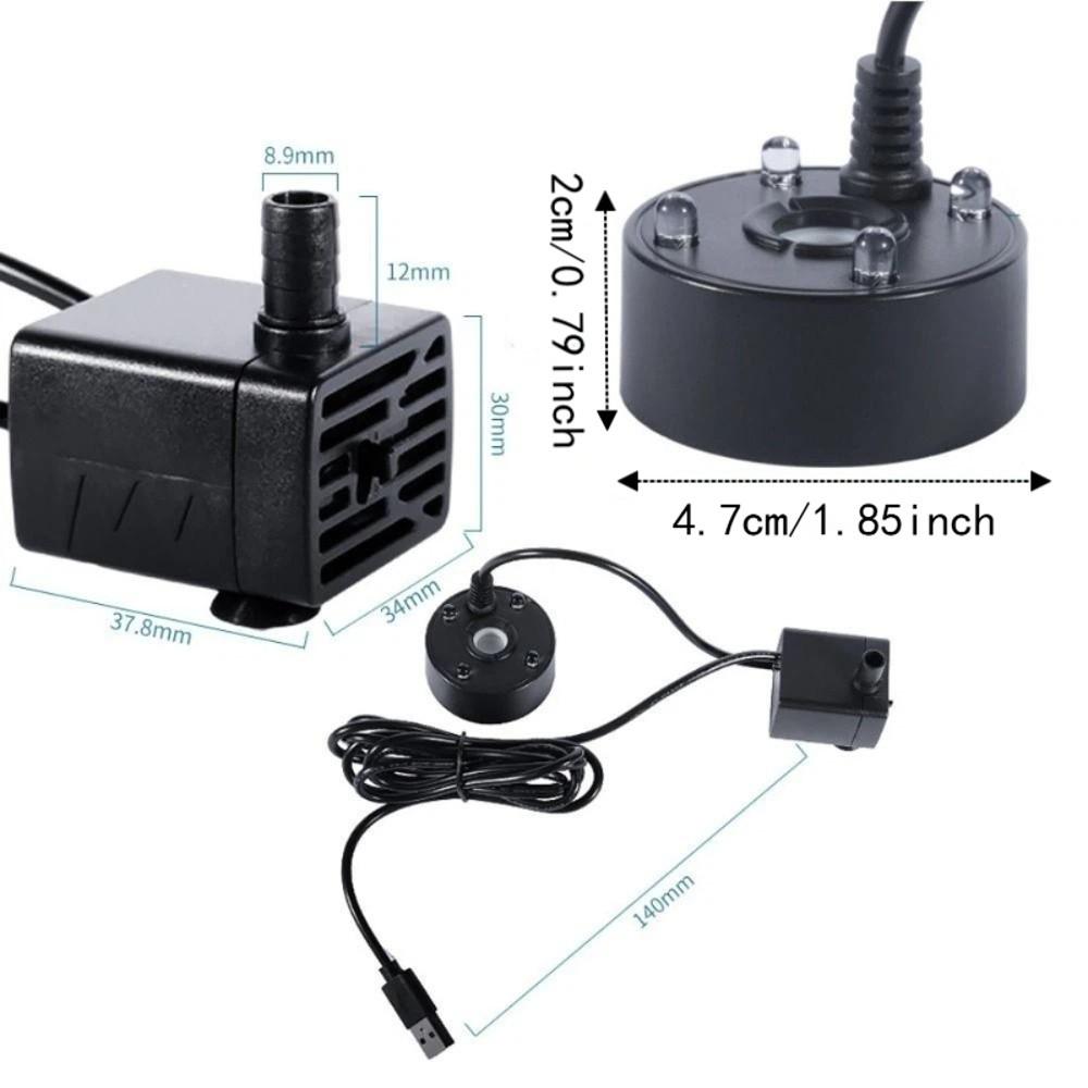 Decoration 5V Fish Tank Water Pump Silent operation Fine mist Mist Maker Fogger USB Colorful lights Submersible Pump office