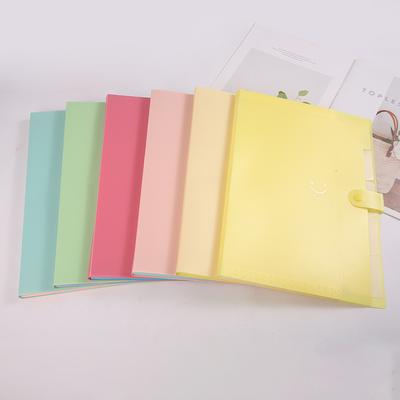 Smiley Pp Folder A4 Information Book Spot Five Grid Smile File Bag Purple Button