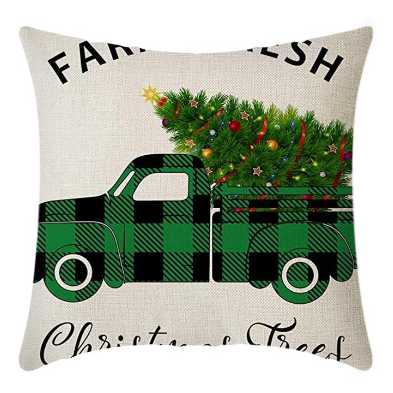 Christmas Pillow Case Printed Living Room Sofa Bedroom Pillow Case Christmas Pillow Case Printed