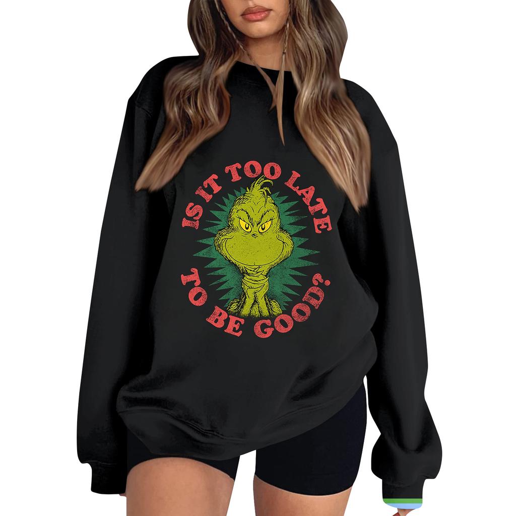 Women's Fashion Lightweight Long Sleeve Pullover Christmas Hoodie