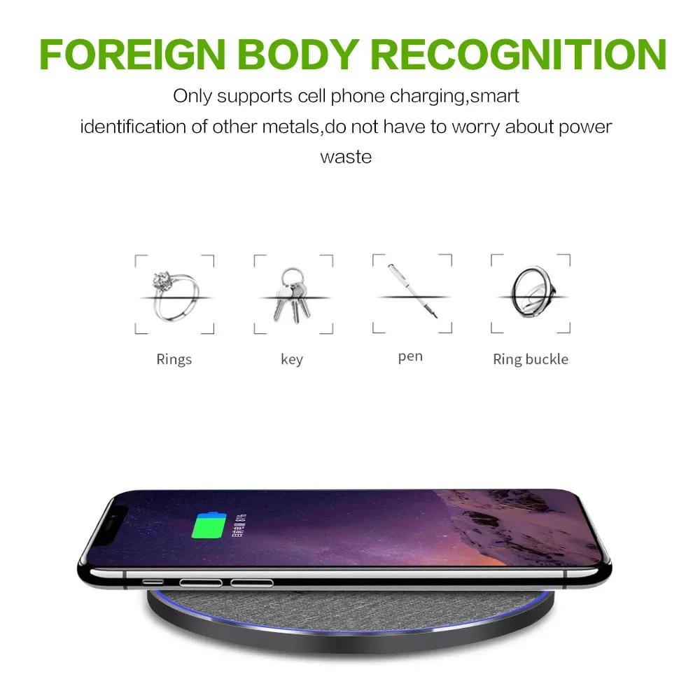 10W Fast Wireless Charger Qi Wireless Charging Pad for iPhone Samsung Huawei Xiaomi Doogee Ulefone Mobile Phones