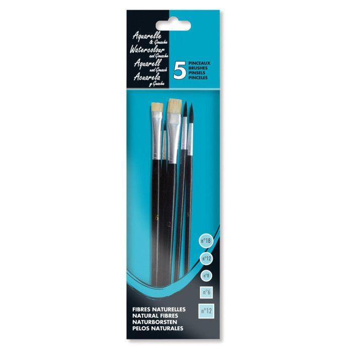 CAMPUS Set of 5 Gouache and Watercolor Brushes