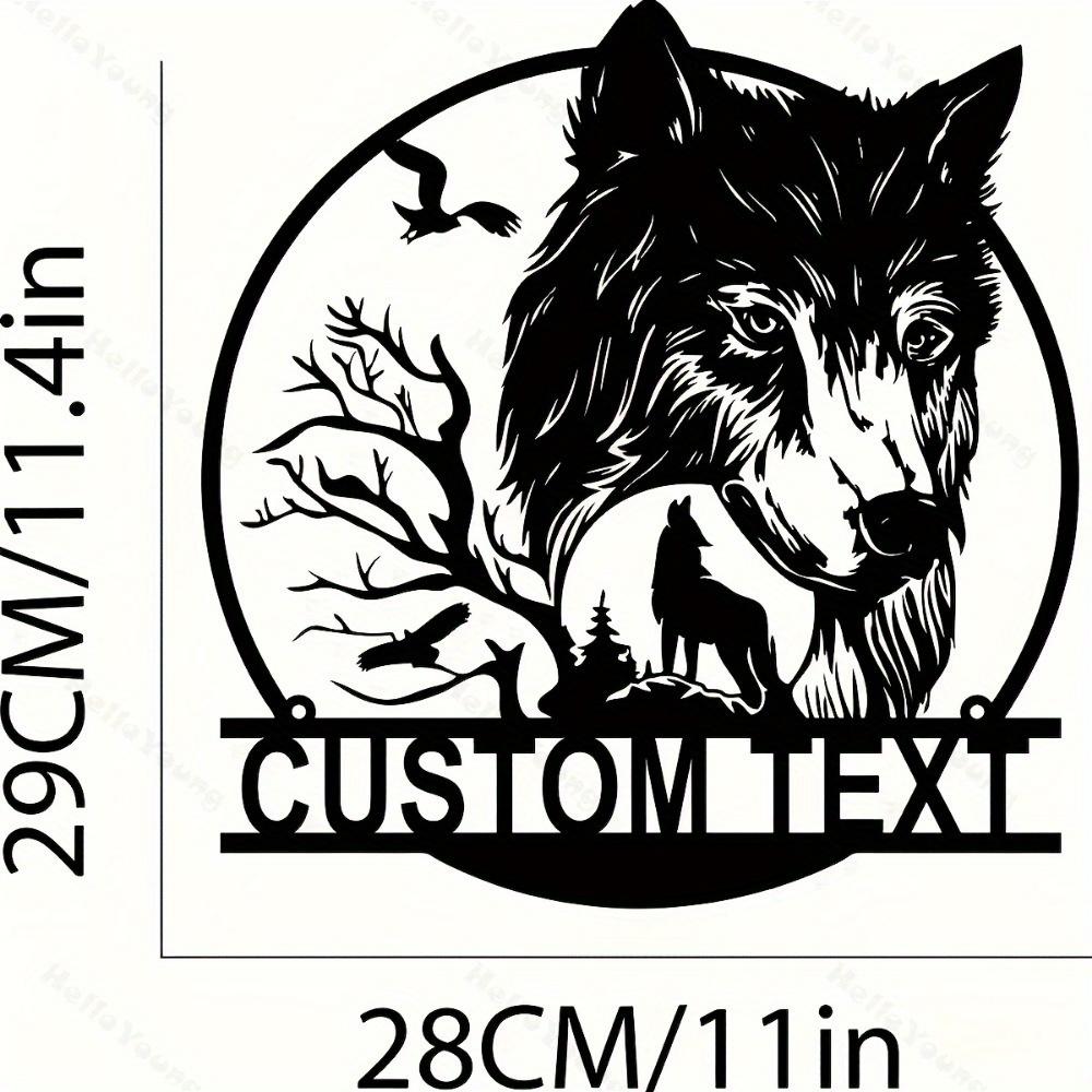 

Unique Handmade Custom Vintage Metal Wall Art Wolf Tree Personalized Home Office Decor