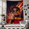 Wall Hanging Tapestry With Custom Name & Text, Lamine Yamal Decorative Tapestry For Bedroom