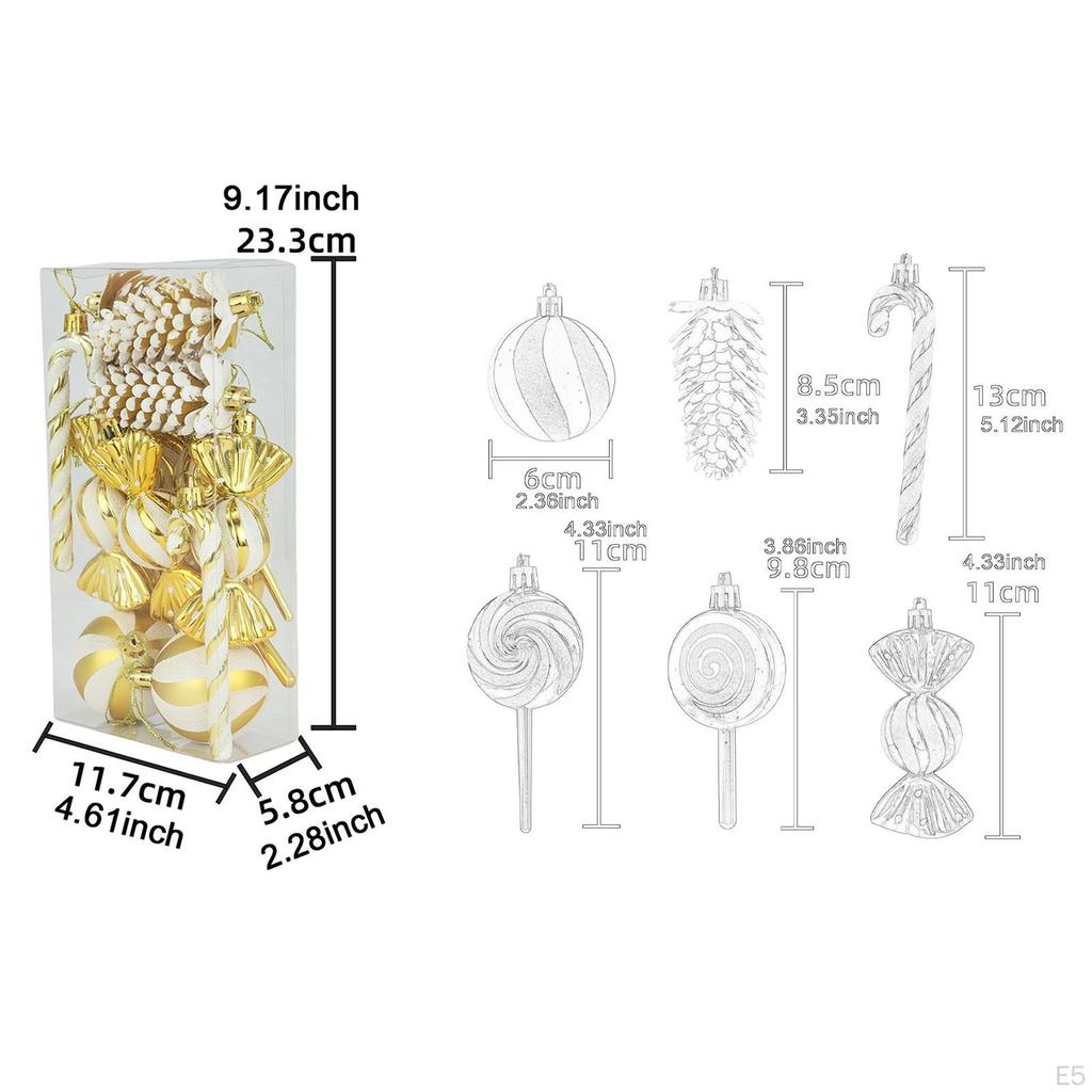 15 Pieces Christmas Hanging Ornaments Lollipop DIY Gifts Decoration Balls for