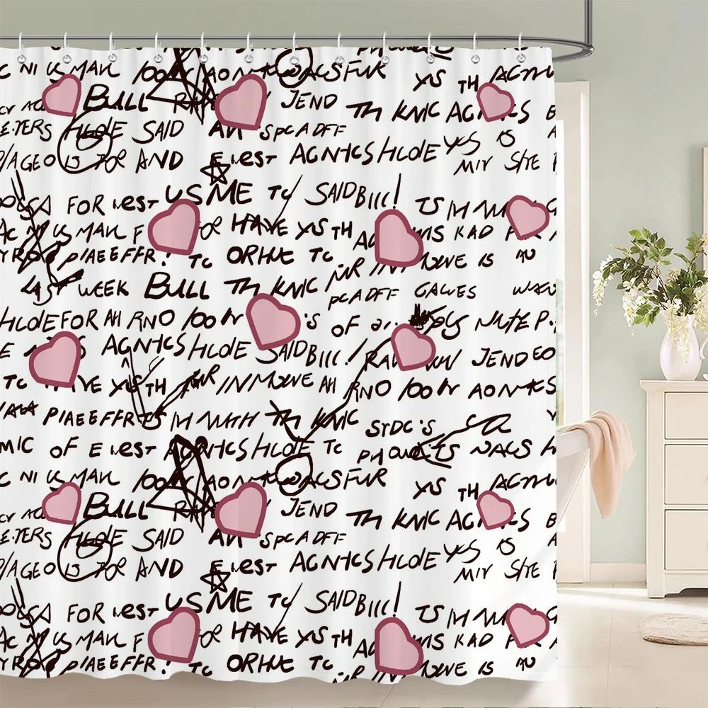 Home shower curtains for bathroom waterproof fabric Nordic style Color love Leopard pattern bathroom Curtains shower curtain