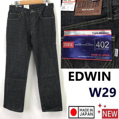 NEW Tag Unused Japan 402 Black Denim Pants W29 Men's M Inset 74cm Gray Bottoms(USED)