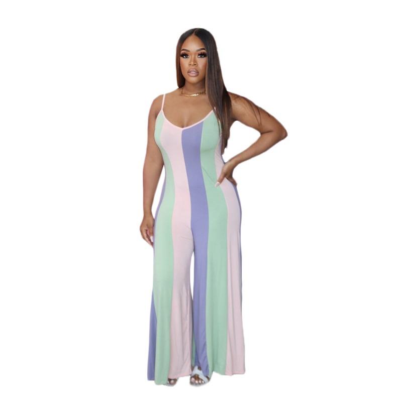 European and American Jumpsuits Summer New Multi-color Printed Casual Pants