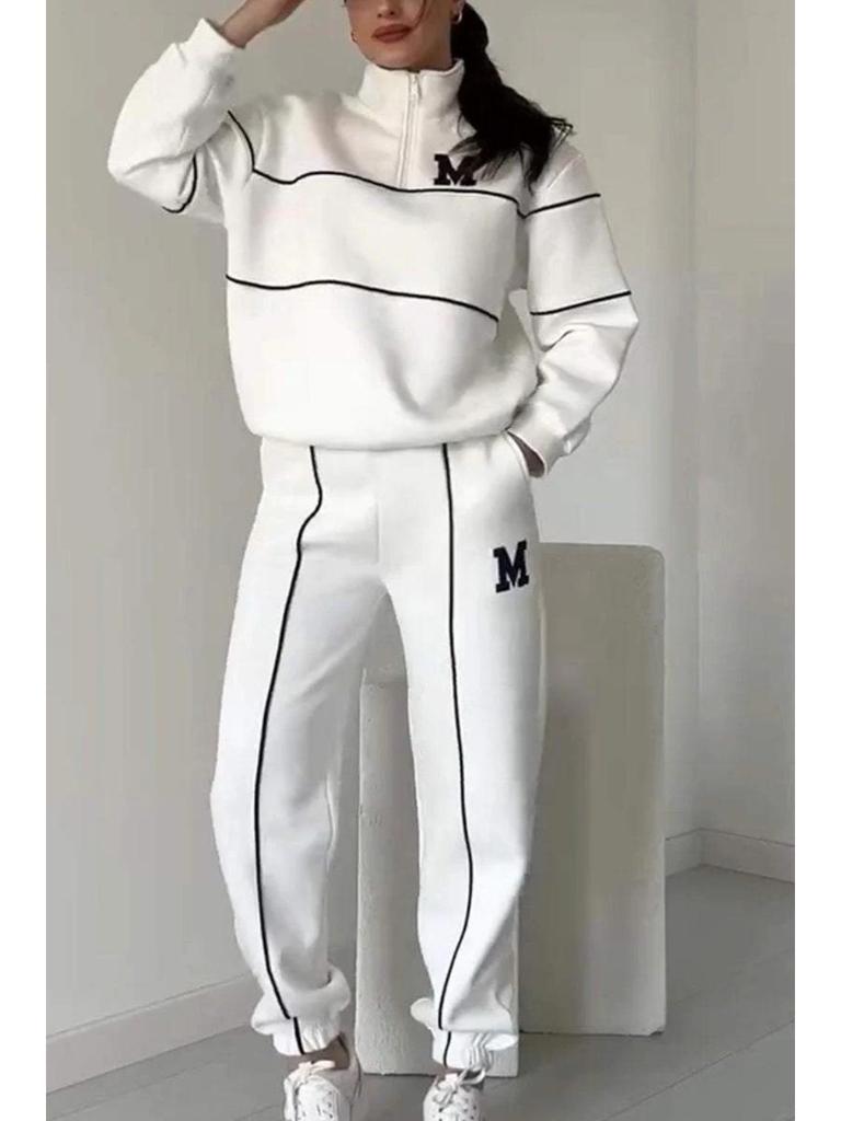 2024 Autumn/Winter Letter Sweatshirt & Long Pants Sport Set